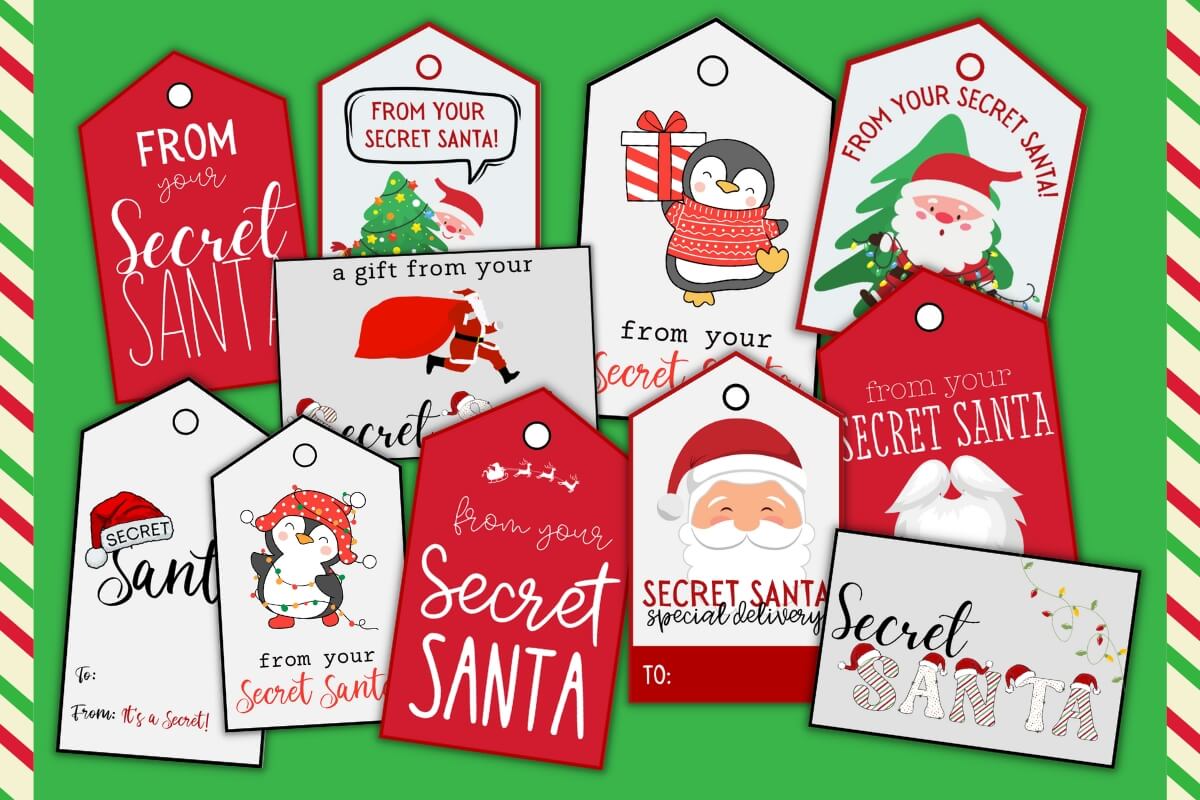 free printable secret santa gift tags